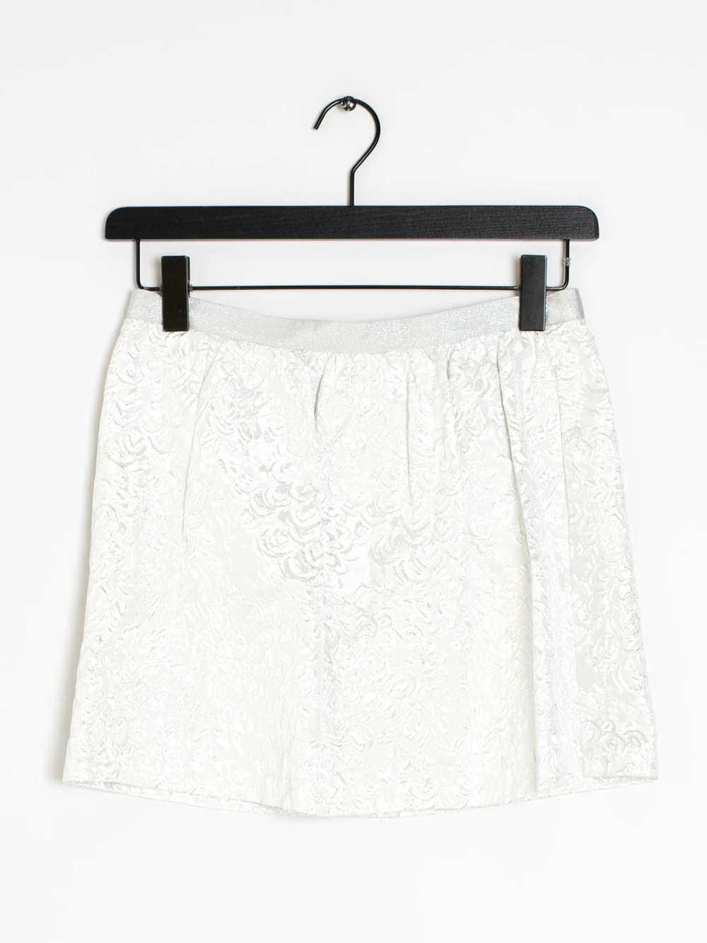 Pinko Metallic Silver Jacquard Skirt, IT 38 / US 2